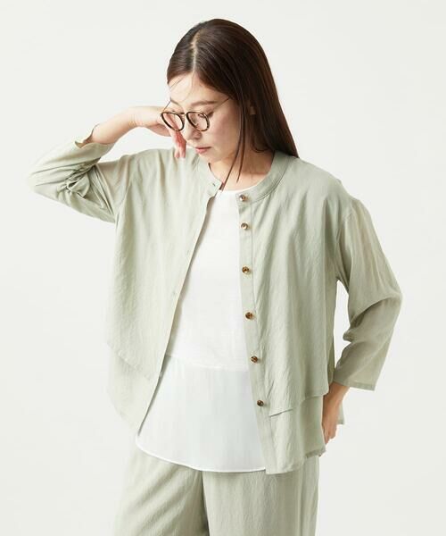 GIANNI LO GIUDICE / ジャンニ・ロ・ジュディチェ シャツ・ブラウス | [洗える]ポリエステルレーヨンプレーンウェーブシャツブラウス | 詳細1