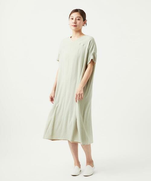 GIANNI LO GIUDICE / ジャンニ・ロ・ジュディチェ ロング・マキシ丈ワンピース | [洗える・リバーシブル]ポリエステルレーヨンプレーンウェーブワンピース | 詳細1