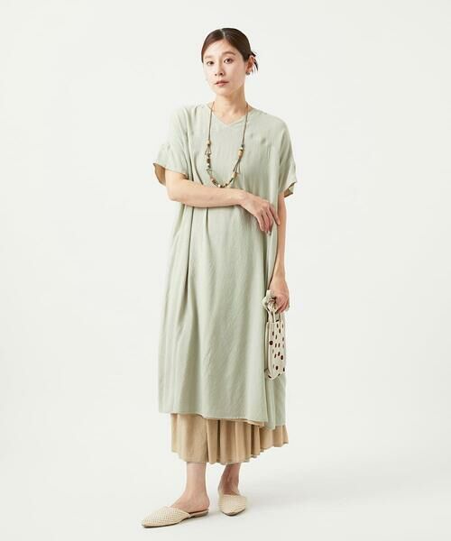 GIANNI LO GIUDICE / ジャンニ・ロ・ジュディチェ ロング・マキシ丈ワンピース | [洗える・リバーシブル]ポリエステルレーヨンプレーンウェーブワンピース | 詳細13