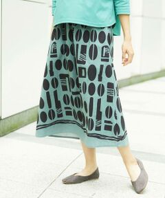 GIANNI LO GIUDICE / ジャンニ・ロ・ジュディチェ ロング・マキシ丈スカート | [洗える]コーヒービーンズプリントスカート