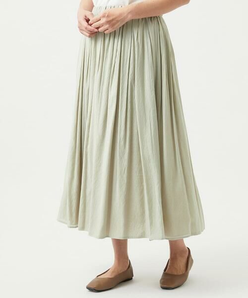 GIANNI LO GIUDICE / ジャンニ・ロ・ジュディチェ ロング・マキシ丈スカート | [洗える・リバーシブル]ポリエステルレーヨンプレーンウェーブスカート | 詳細1