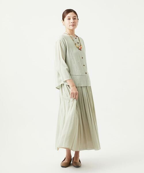 GIANNI LO GIUDICE / ジャンニ・ロ・ジュディチェ ロング・マキシ丈スカート | [洗える・リバーシブル]ポリエステルレーヨンプレーンウェーブスカート | 詳細15