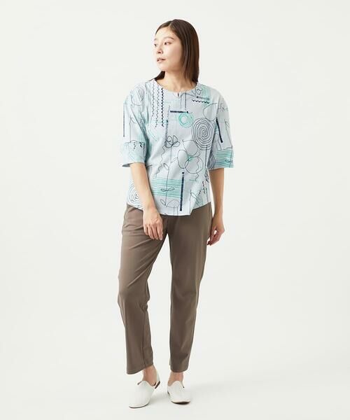 GIANNI LO GIUDICE / ジャンニ・ロ・ジュディチェ カットソー | [洗える・日本製]線描きフラワープリントカットソー | 詳細3