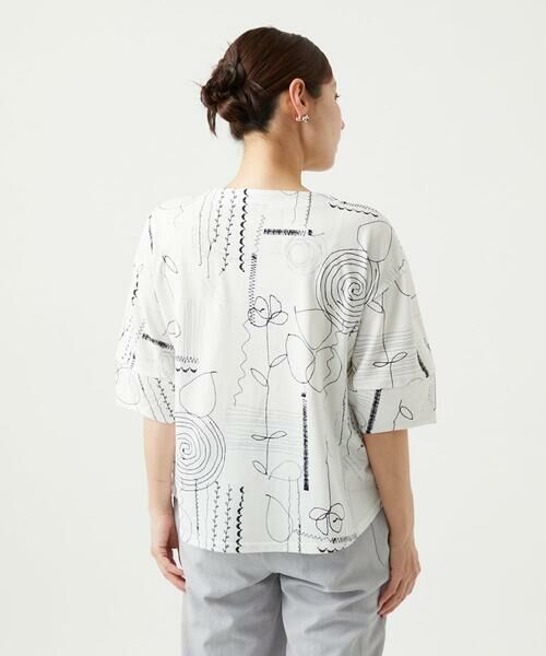 GIANNI LO GIUDICE / ジャンニ・ロ・ジュディチェ カットソー | [洗える・日本製]線描きフラワープリントカットソー | 詳細10