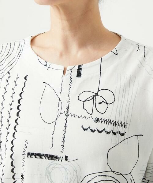 GIANNI LO GIUDICE / ジャンニ・ロ・ジュディチェ カットソー | [洗える・日本製]線描きフラワープリントカットソー | 詳細11