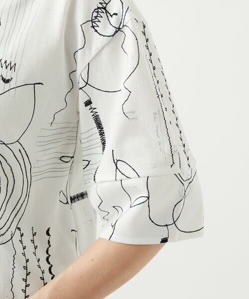 GIANNI LO GIUDICE / ジャンニ・ロ・ジュディチェ カットソー | [洗える・日本製]線描きフラワープリントカットソー | 詳細12