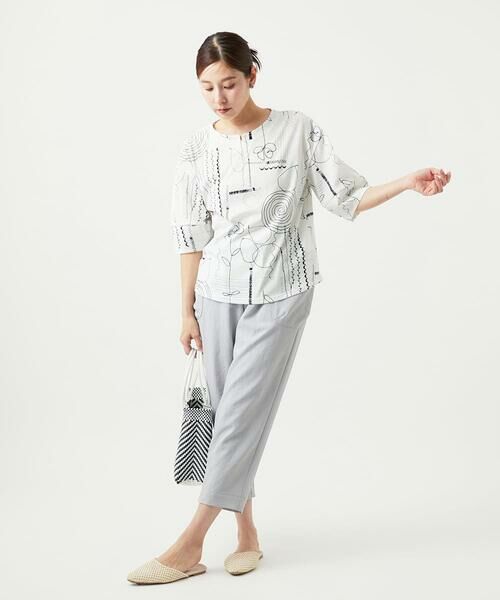 GIANNI LO GIUDICE / ジャンニ・ロ・ジュディチェ カットソー | [洗える・日本製]線描きフラワープリントカットソー | 詳細15