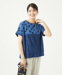 GIANNI LO GIUDICE / ジャンニ・ロ・ジュディチェ カットソー | [洗える・日本製]麻混ドットワッシャージャガードカットソープルオーバー