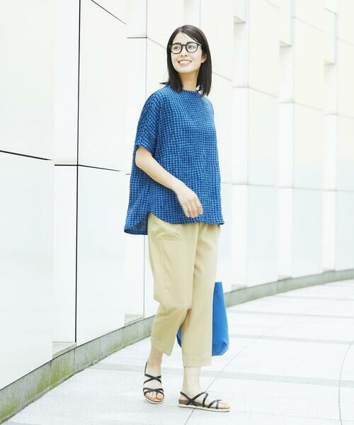 GIANNI LO GIUDICE / ジャンニ・ロ・ジュディチェ カットソー | [洗える・日本製]麻混ギンガムワッシャージャガードカットソー | 詳細2