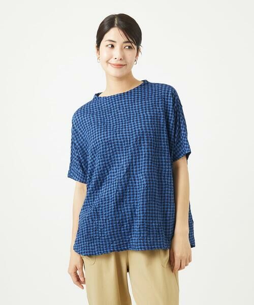 GIANNI LO GIUDICE / ジャンニ・ロ・ジュディチェ カットソー | [洗える・日本製]麻混ギンガムワッシャージャガードカットソー | 詳細4