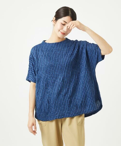 GIANNI LO GIUDICE / ジャンニ・ロ・ジュディチェ カットソー | [洗える・日本製]麻混ギンガムワッシャージャガードカットソー | 詳細5