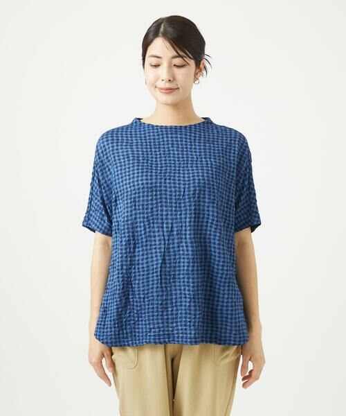 GIANNI LO GIUDICE / ジャンニ・ロ・ジュディチェ カットソー | [洗える・日本製]麻混ギンガムワッシャージャガードカットソー | 詳細6