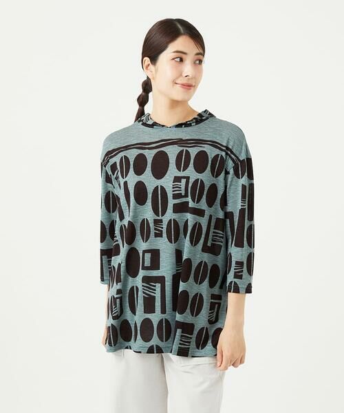 GIANNI LO GIUDICE / ジャンニ・ロ・ジュディチェ ロング・マキシ丈ワンピース | [洗える・日本製]コーヒービーンズプリントカットソープルオーバー | 詳細1