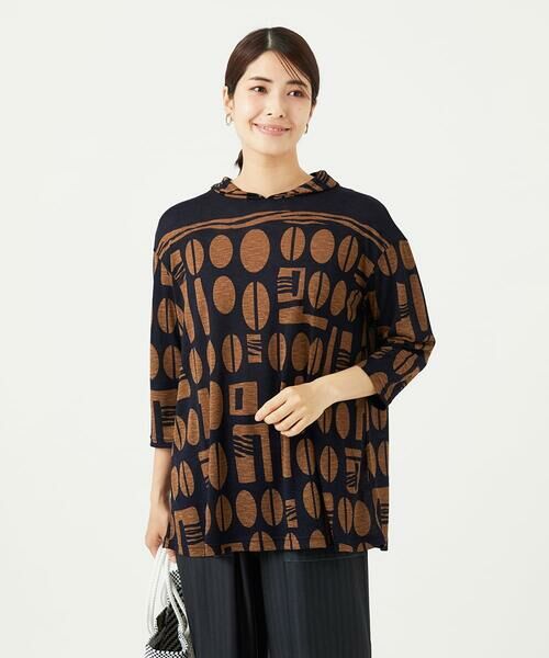 GIANNI LO GIUDICE / ジャンニ・ロ・ジュディチェ ロング・マキシ丈ワンピース | [洗える・日本製]コーヒービーンズプリントカットソープルオーバー | 詳細10