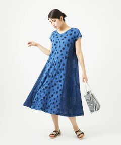 GIANNI LO GIUDICE / ジャンニ・ロ・ジュディチェ ロング・マキシ丈ワンピース | [洗える・日本製]麻混ドットワッシャージャガードワンピース