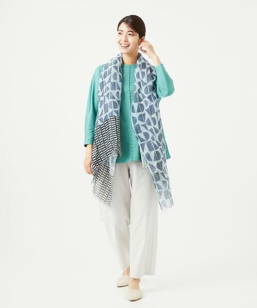 GIANNI LO GIUDICE / ジャンニ・ロ・ジュディチェ マフラー・ショール・スヌード・ストール | ビーンズ幾何プリントストール | 詳細10