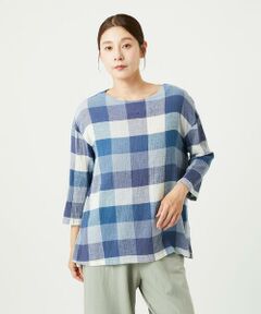 GIANNI LO GIUDICE / ジャンニ・ロ・ジュディチェ シャツ・ブラウス | [洗える]コットンリネンブロックチェックブラウス