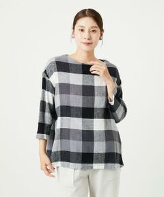 GIANNI LO GIUDICE / ジャンニ・ロ・ジュディチェ シャツ・ブラウス | [洗える]コットンリネンブロックチェックブラウス