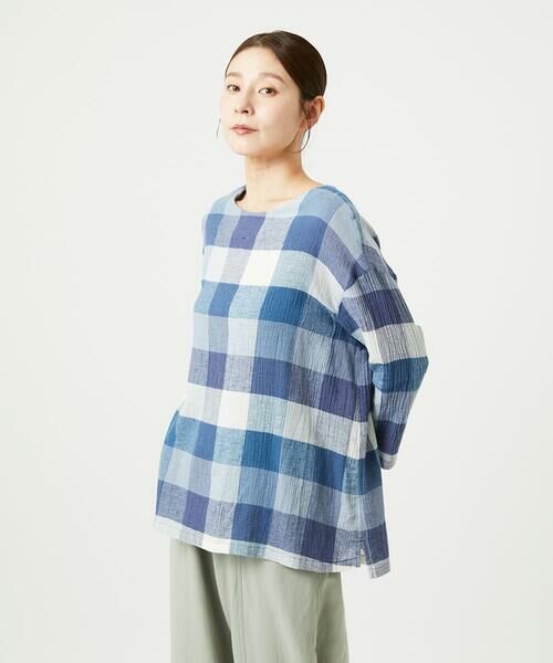 GIANNI LO GIUDICE / ジャンニ・ロ・ジュディチェ シャツ・ブラウス | [洗える]コットンリネンブロックチェックブラウス | 詳細1