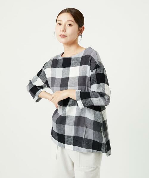 GIANNI LO GIUDICE / ジャンニ・ロ・ジュディチェ シャツ・ブラウス | [洗える]コットンリネンブロックチェックブラウス | 詳細12