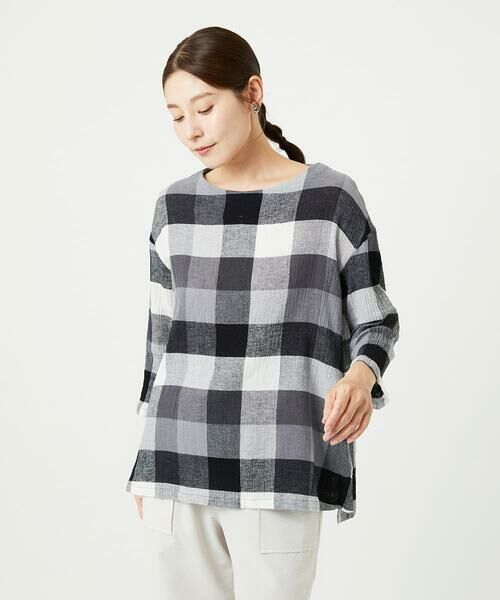 GIANNI LO GIUDICE / ジャンニ・ロ・ジュディチェ シャツ・ブラウス | [洗える]コットンリネンブロックチェックブラウス | 詳細13