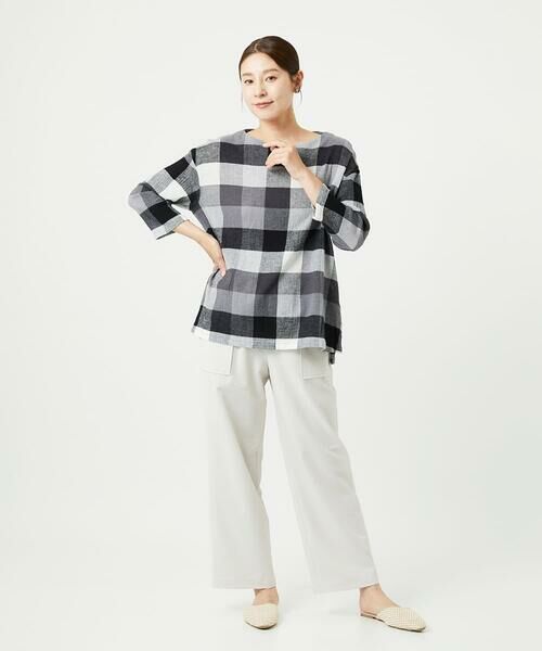 GIANNI LO GIUDICE / ジャンニ・ロ・ジュディチェ シャツ・ブラウス | [洗える]コットンリネンブロックチェックブラウス | 詳細14