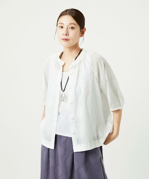 GIANNI LO GIUDICE / ジャンニ・ロ・ジュディチェ シャツ・ブラウス | [洗える]ドットジャガードシャツブラウス | 詳細15