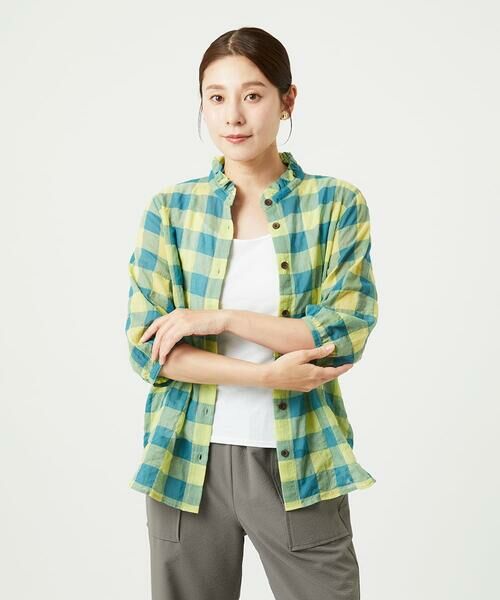 GIANNI LO GIUDICE / ジャンニ・ロ・ジュディチェ シャツ・ブラウス | [洗える]シャーリングチェックシャツブラウス | 詳細1