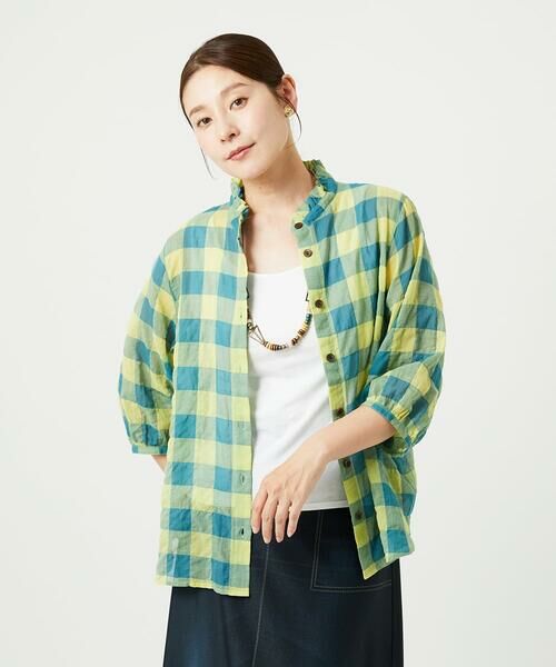 GIANNI LO GIUDICE / ジャンニ・ロ・ジュディチェ シャツ・ブラウス | [洗える]シャーリングチェックシャツブラウス | 詳細2