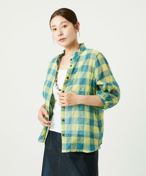 GIANNI LO GIUDICE / ジャンニ・ロ・ジュディチェ シャツ・ブラウス | [洗える]シャーリングチェックシャツブラウス | 詳細3