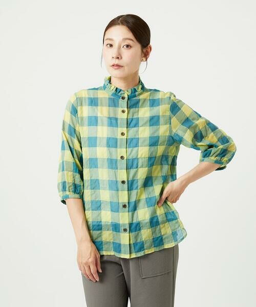 GIANNI LO GIUDICE / ジャンニ・ロ・ジュディチェ シャツ・ブラウス | [洗える]シャーリングチェックシャツブラウス | 詳細4