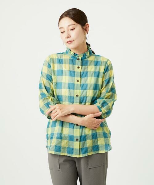 GIANNI LO GIUDICE / ジャンニ・ロ・ジュディチェ シャツ・ブラウス | [洗える]シャーリングチェックシャツブラウス | 詳細5