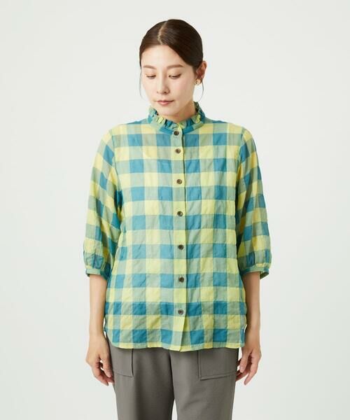 GIANNI LO GIUDICE / ジャンニ・ロ・ジュディチェ シャツ・ブラウス | [洗える]シャーリングチェックシャツブラウス | 詳細6