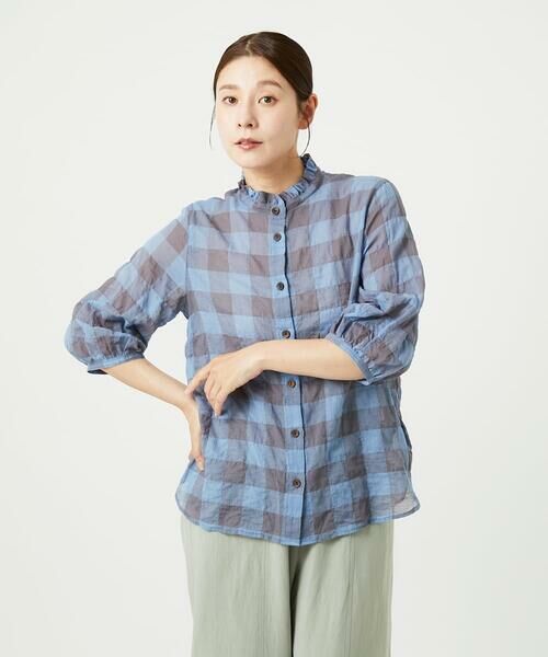 GIANNI LO GIUDICE / ジャンニ・ロ・ジュディチェ シャツ・ブラウス | [洗える]シャーリングチェックシャツブラウス | 詳細18