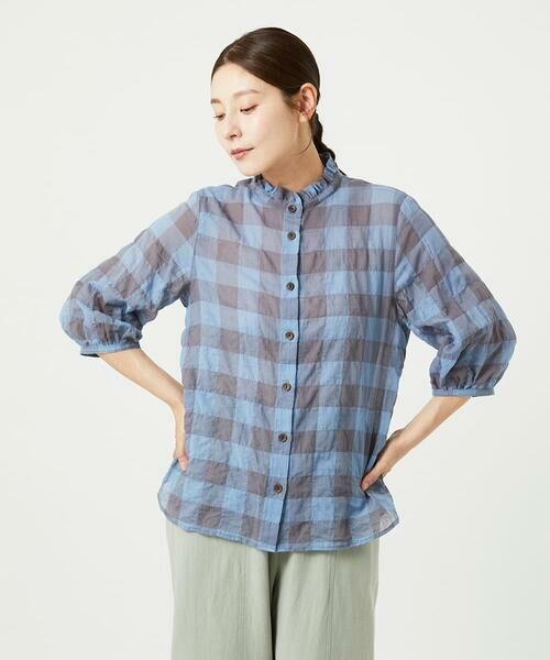 GIANNI LO GIUDICE / ジャンニ・ロ・ジュディチェ シャツ・ブラウス | [洗える]シャーリングチェックシャツブラウス | 詳細19