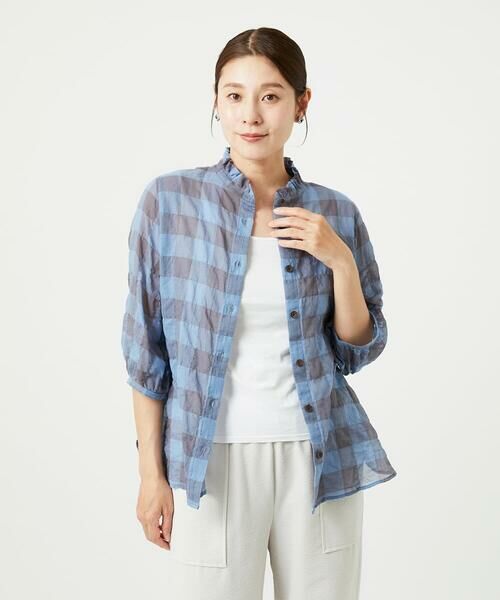 GIANNI LO GIUDICE / ジャンニ・ロ・ジュディチェ シャツ・ブラウス | [洗える]シャーリングチェックシャツブラウス | 詳細20
