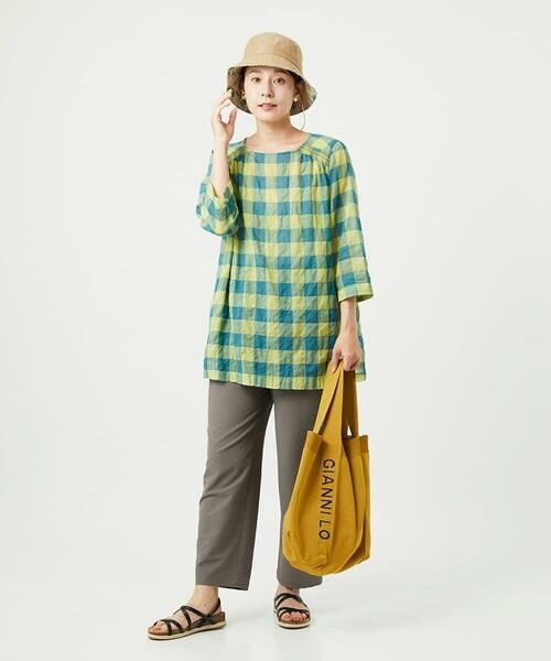 GIANNI LO GIUDICE / ジャンニ・ロ・ジュディチェ シャツ・ブラウス | [洗える]シャーリングチェックチュニックブラウス | 詳細15