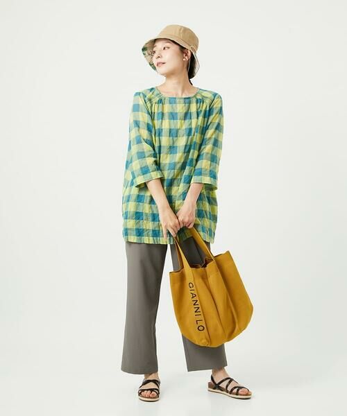 GIANNI LO GIUDICE / ジャンニ・ロ・ジュディチェ シャツ・ブラウス | [洗える]シャーリングチェックチュニックブラウス | 詳細16