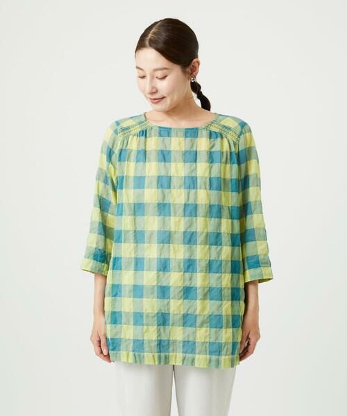 GIANNI LO GIUDICE / ジャンニ・ロ・ジュディチェ シャツ・ブラウス | [洗える]シャーリングチェックチュニックブラウス | 詳細4