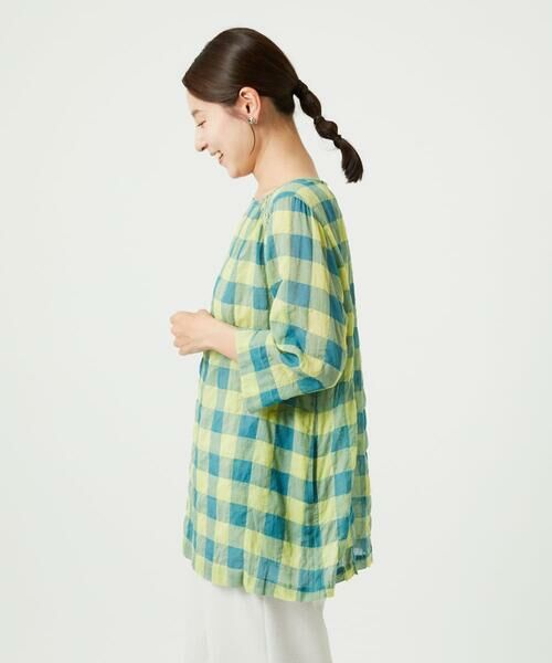 GIANNI LO GIUDICE / ジャンニ・ロ・ジュディチェ シャツ・ブラウス | [洗える]シャーリングチェックチュニックブラウス | 詳細5