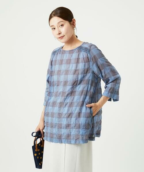 GIANNI LO GIUDICE / ジャンニ・ロ・ジュディチェ シャツ・ブラウス | [洗える]シャーリングチェックチュニックブラウス | 詳細18