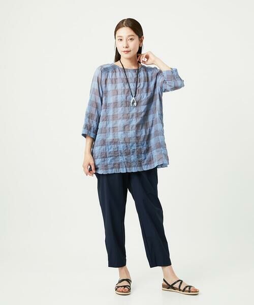 GIANNI LO GIUDICE / ジャンニ・ロ・ジュディチェ シャツ・ブラウス | [洗える]シャーリングチェックチュニックブラウス | 詳細21