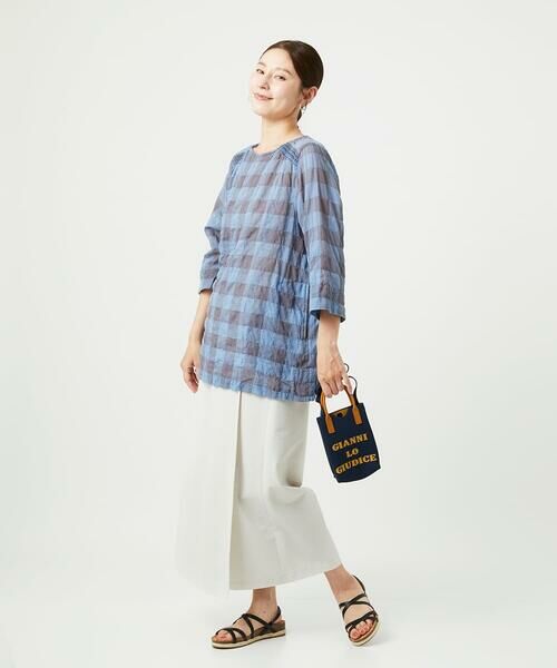 GIANNI LO GIUDICE / ジャンニ・ロ・ジュディチェ シャツ・ブラウス | [洗える]シャーリングチェックチュニックブラウス | 詳細23