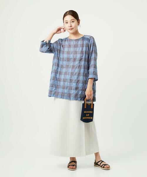 GIANNI LO GIUDICE / ジャンニ・ロ・ジュディチェ シャツ・ブラウス | [洗える]シャーリングチェックチュニックブラウス | 詳細24