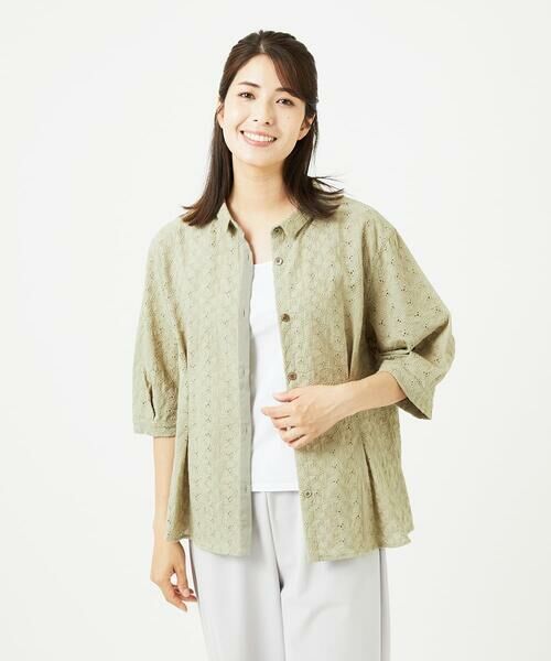 GIANNI LO GIUDICE / ジャンニ・ロ・ジュディチェ シャツ・ブラウス | [洗える]トライアングルレースブラウス | 詳細1