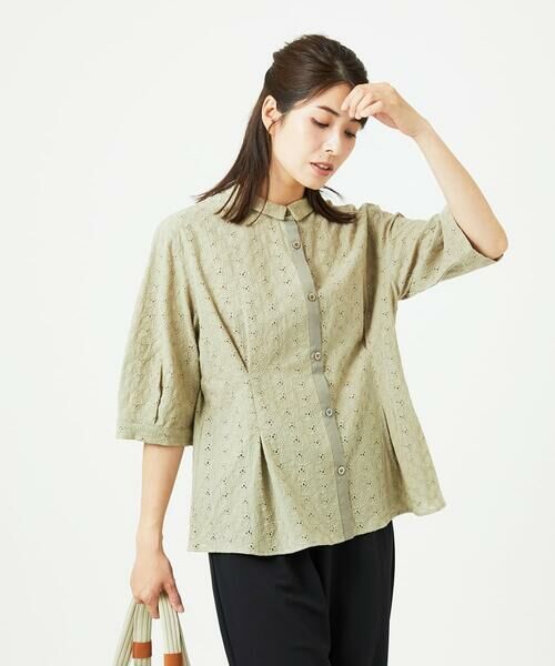 GIANNI LO GIUDICE / ジャンニ・ロ・ジュディチェ シャツ・ブラウス | [洗える]トライアングルレースブラウス | 詳細3