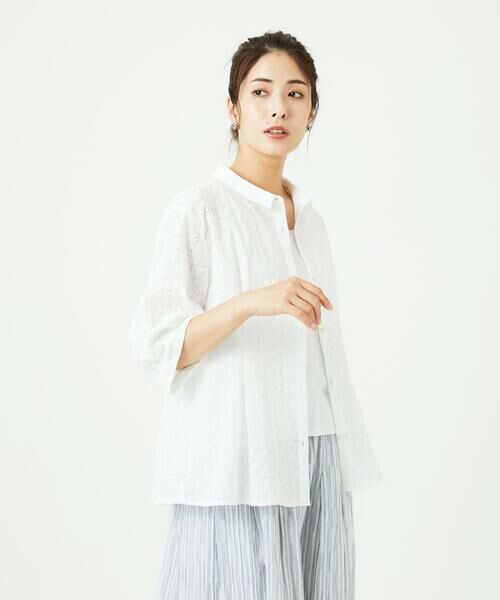 GIANNI LO GIUDICE / ジャンニ・ロ・ジュディチェ シャツ・ブラウス | [洗える]トライアングルレースブラウス | 詳細10