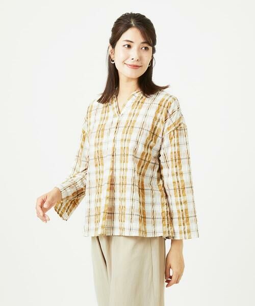 GIANNI LO GIUDICE / ジャンニ・ロ・ジュディチェ シャツ・ブラウス | [洗える]先染めブロックチェックブラウス | 詳細3