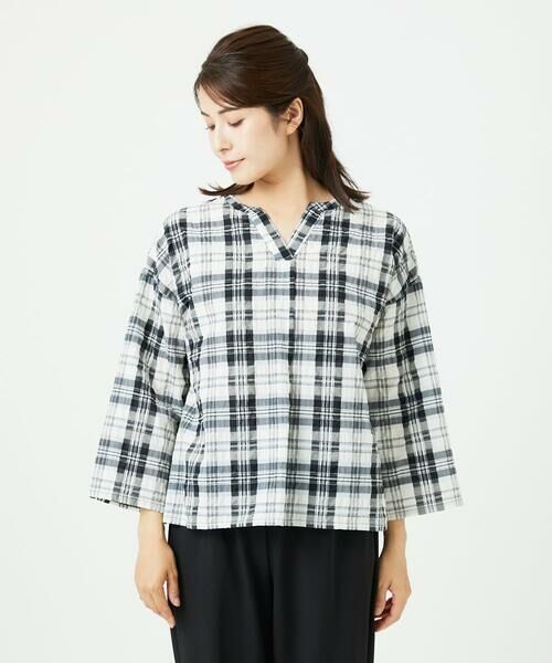 GIANNI LO GIUDICE / ジャンニ・ロ・ジュディチェ シャツ・ブラウス | [洗える]先染めブロックチェックブラウス | 詳細10