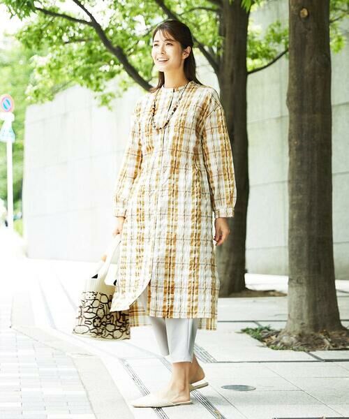 GIANNI LO GIUDICE / ジャンニ・ロ・ジュディチェ ロング・マキシ丈ワンピース | [洗える]先染めブロックチェックチェックワンピースシャツ | 詳細1